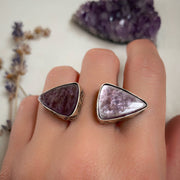 Rare lepidolite ◀︎▶︎ ring in silver finished in your size